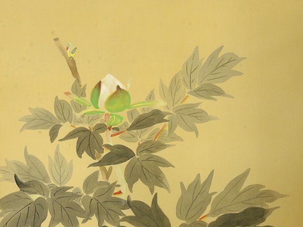 栗原御風 牡丹 日本画 掛軸 掛け軸 絹に彩色 御風 Japanese 栗原御風 牡丹 日本画 掛軸 掛け軸 絹に彩色 御風 Japanese