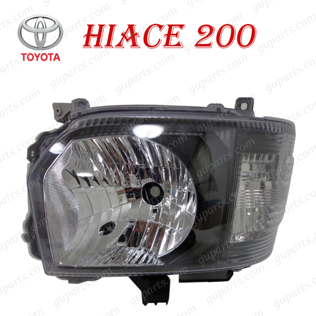 ハイエース 200系 4型 左 ハロゲン ヘッド ライト 黒 / ランプ ハイ ロー H4 インナー ブラック KDH TRH HIACE_画像1