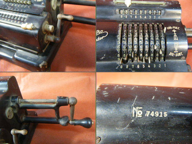 1し64□Tiger Calculator タイガー計算機 手回し式 卓上計算器 機械式