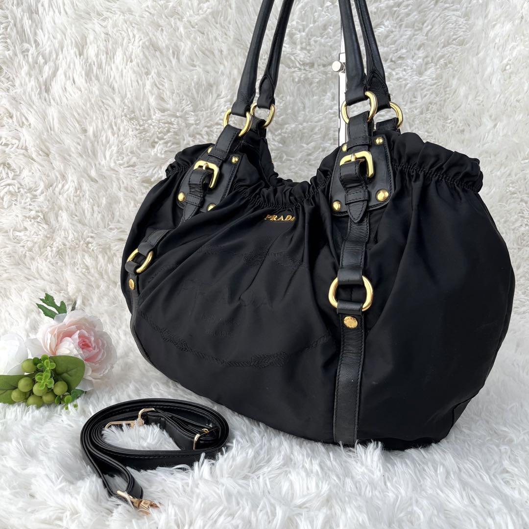 美品】PRADA プラダ ショルダーバッグ トートバッグ 2way ロゴ