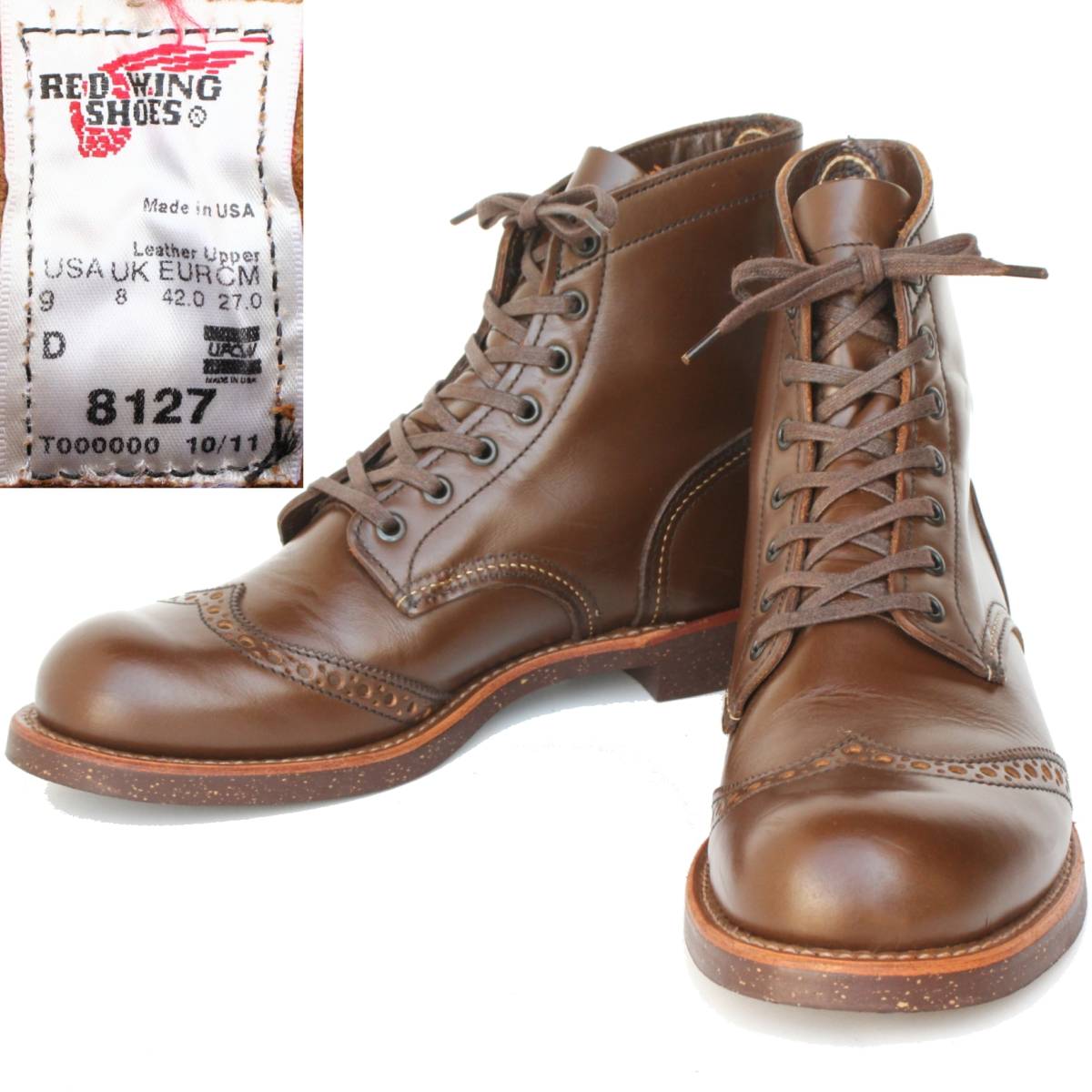21551)超希少 極上美品REDWING8127レッドウィング9D約27cm (アイアン
