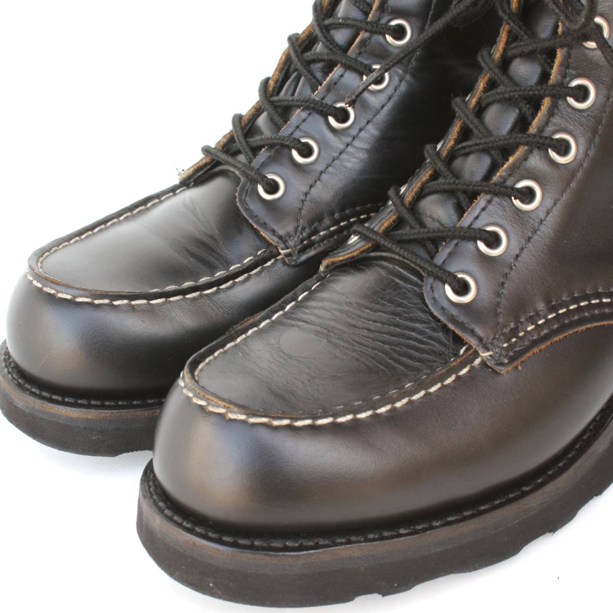 21559)良質茶芯REDWING8137レッドウィング オールブラック8D約26cm (98