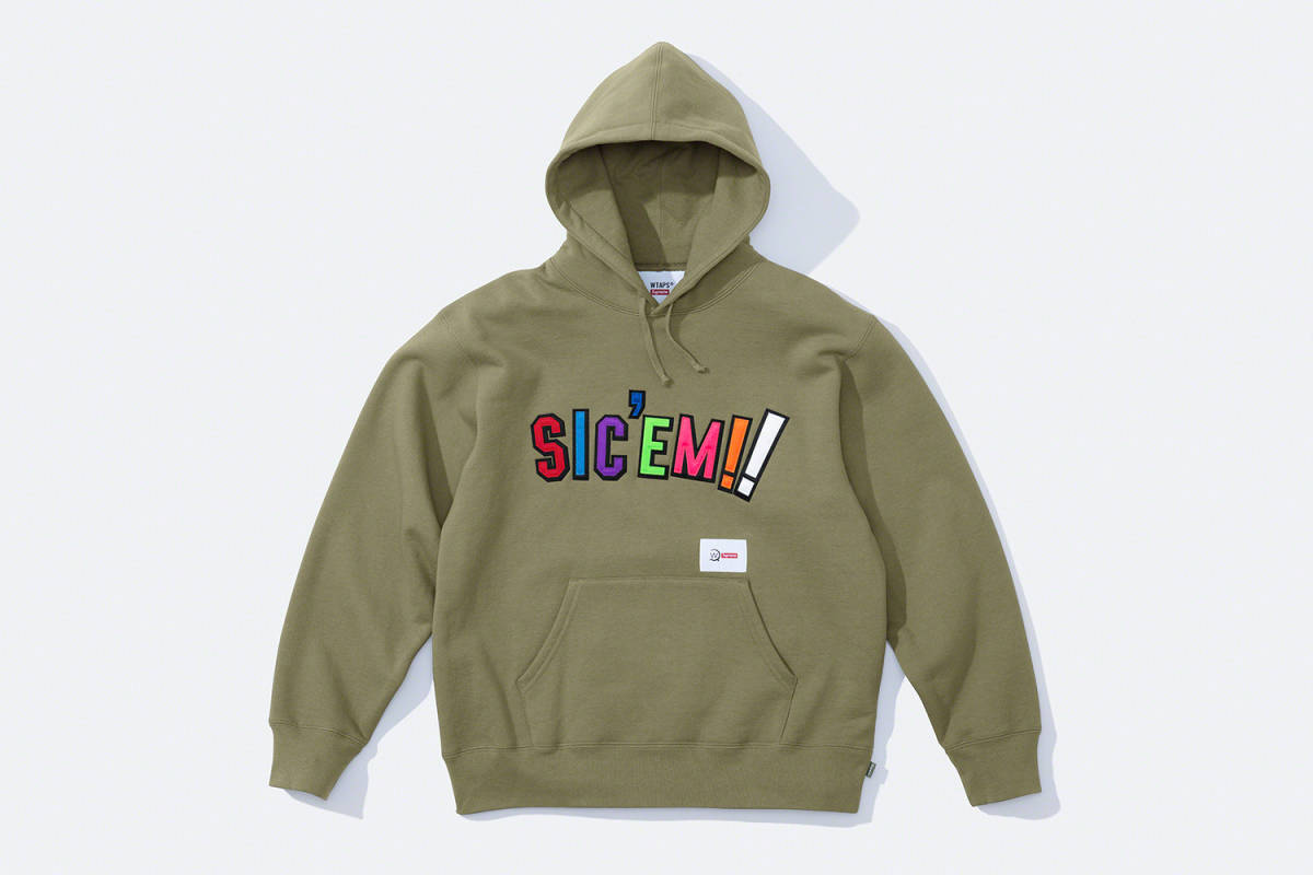 M】SUPREME × WTAPS Sic'em! Hooded Sweatshirt Light Olive