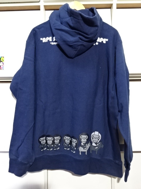 初期 BAPE【L】ARMY スエットパーカー BABY MILO SOLDIER A BATHING APE ア ベイシング エイプ NIGO 猿の惑星 ベイビーマイロ アーカイブ_画像1