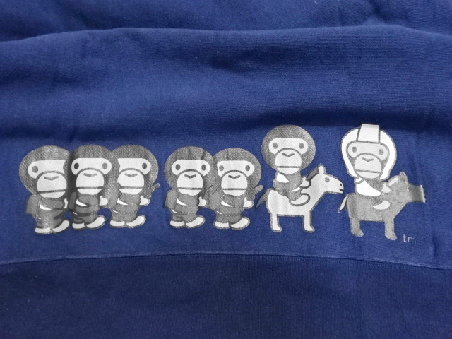 初期 BAPE【L】ARMY スエットパーカー BABY MILO SOLDIER A BATHING APE ア ベイシング エイプ NIGO 猿の惑星 ベイビーマイロ アーカイブ_画像4