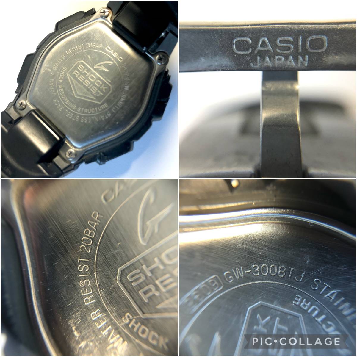 CASIO カシオ G-SHOCK G-ショック GW-300BTJ ソーラー腕時計 TOUGH SOLAR デジタル ラバー BLK 動作品 中古_画像6