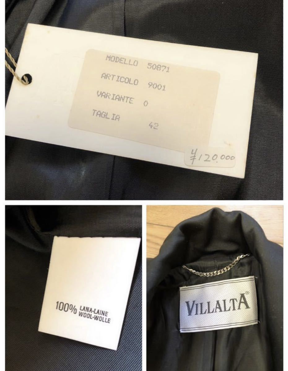 未使用 VILLALTA 高級コート ジャケット イタリア製 ウール Sサイズ