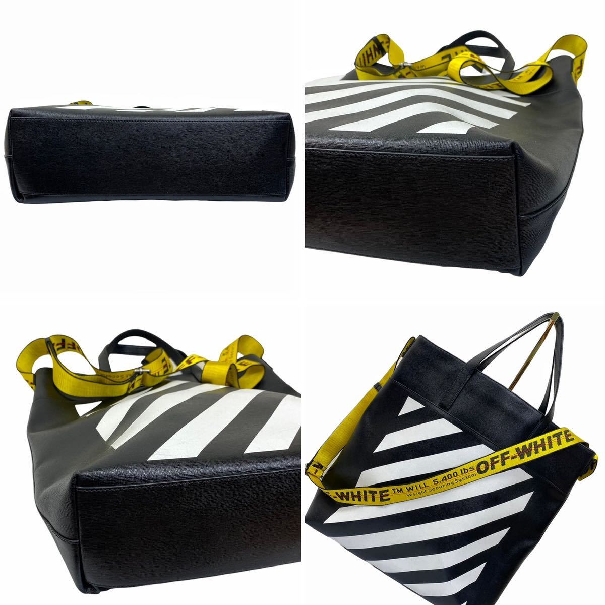 【関税込】OFF WHITE オフホワイト◆ロゴ ダイアグ バックパック 美品】オフホワイト diag ストライプ 2way バッグ トート メンズ