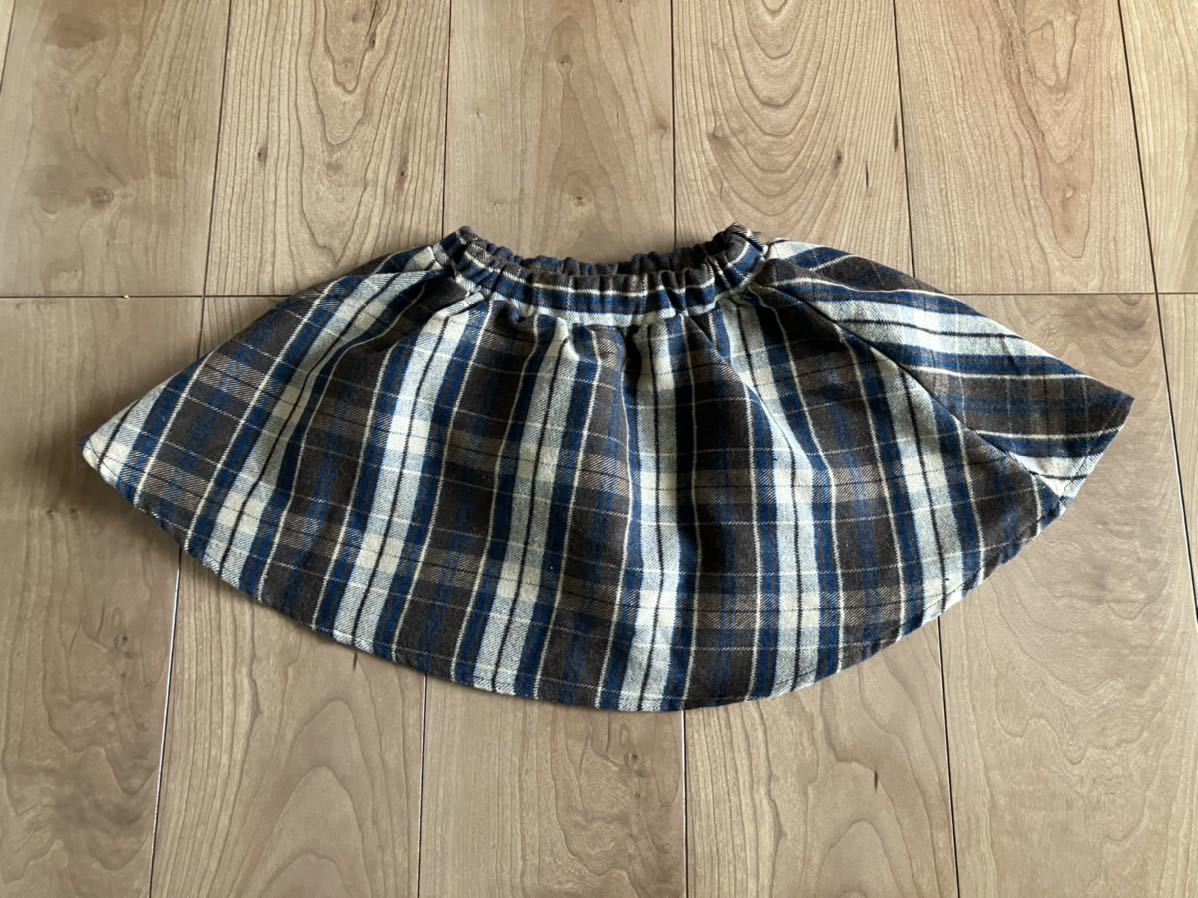  новый товар девочка baby ворсистый проверка юбка 90 см лента имеется 