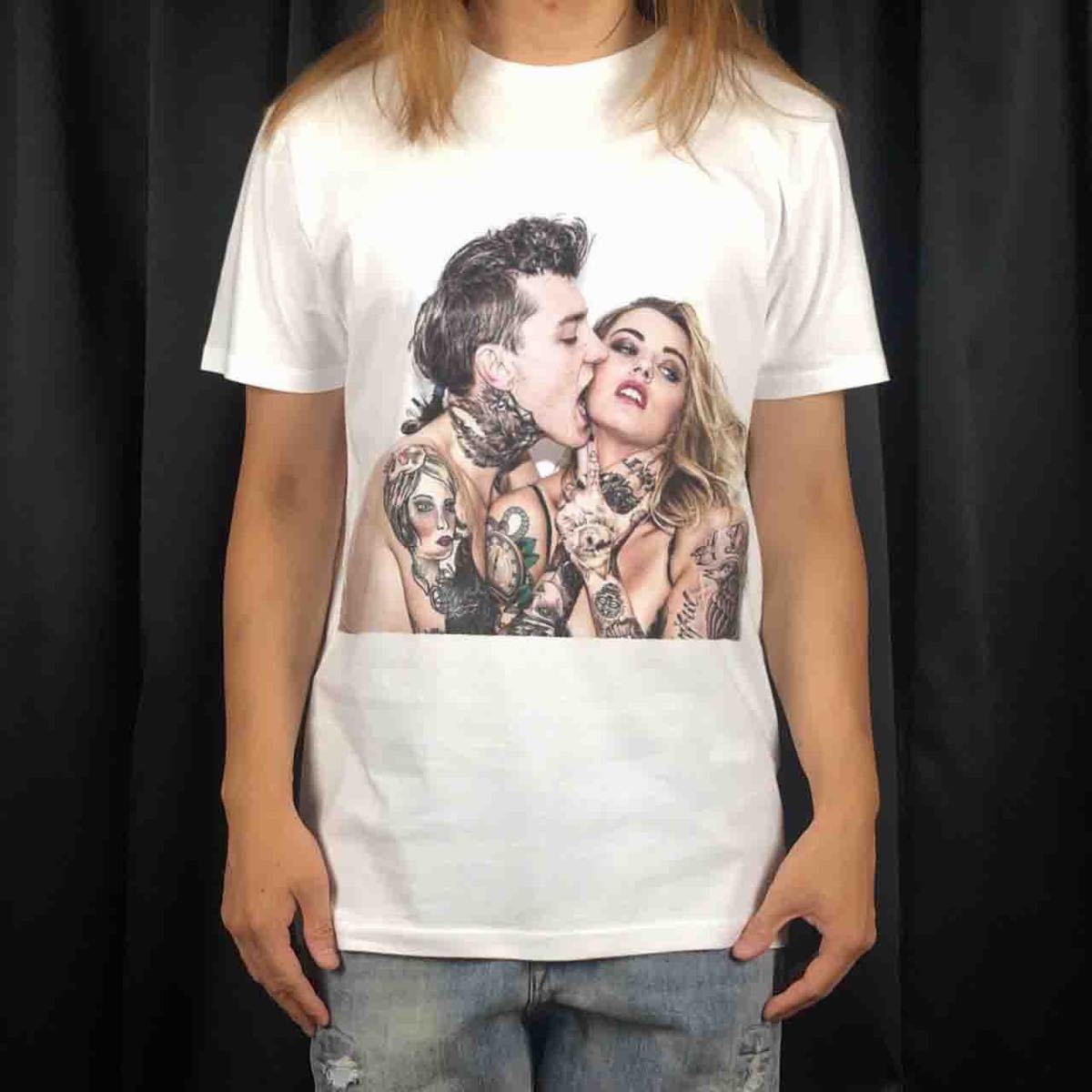 新品 ビッグ プリント ハード タトゥー カップル LOVERS ラバーズ 恋人 夫婦 Tシャツ S M L XL オーバー サイズ XXL~5XL ロンT パーカー 可 - 雑誌 新品 ビッグ プリント ハード タトゥー カップル LOVERS ラバーズ 恋人 夫婦 Tシャツ S M L XL オーバー サイズ XXL~5XL ロンT パーカー 可 - 雑誌