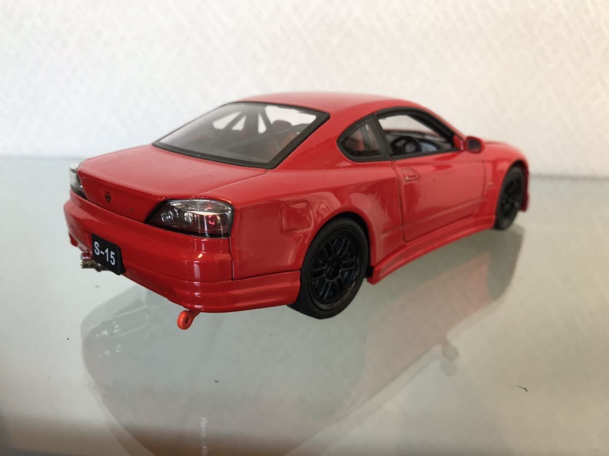 送料無料　1/24 プラモデル完成品とミニカーセット　日産　シルビア S15 ベルテックス　ドリフト　アオシマ NISSAN SILVIA DRIFT SR20DET_画像5