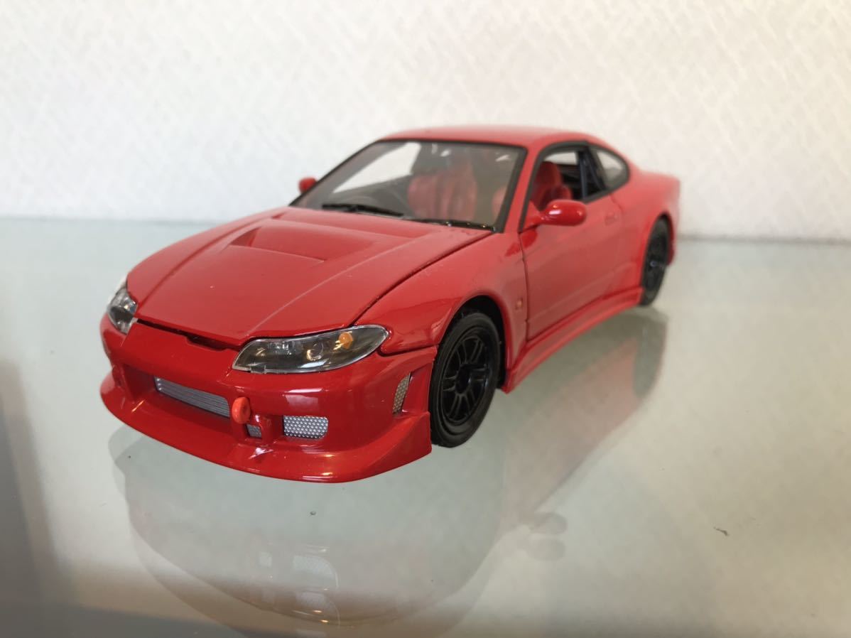 送料無料　1/24 プラモデル完成品とミニカーセット　日産　シルビア S15 ベルテックス　ドリフト　アオシマ NISSAN SILVIA DRIFT SR20DET_画像4