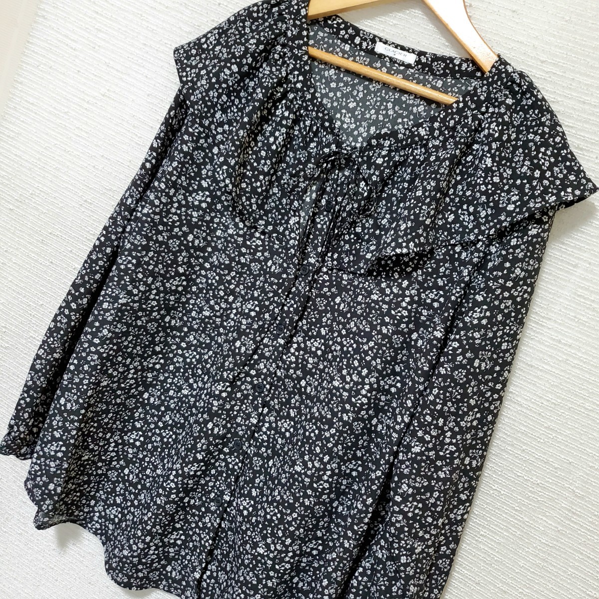 PayPayフリマ|GLACIER グラシア 花柄 長袖 ふんわり シフォンブラウス