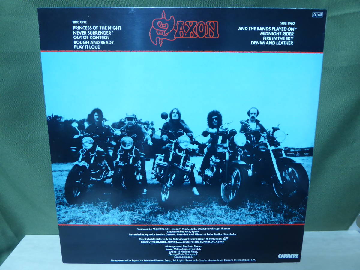 [m8978 r] SAXON / DENIM AND LEATHER　国内盤(P-11113G)　サクソン デニム・アンド・レザー_画像2