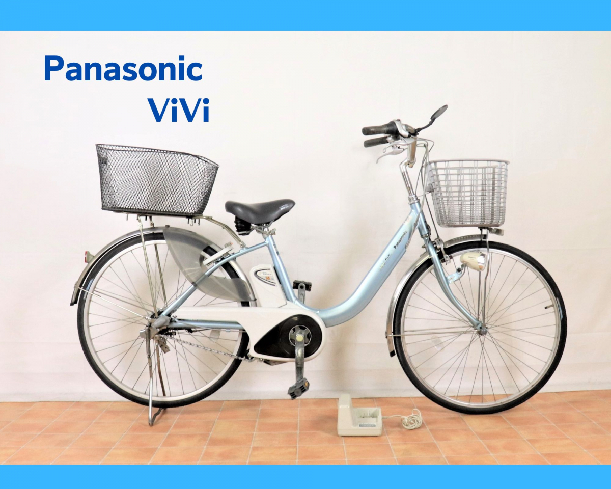 *[ shipping un- possible ][ operation OK]Panasonic ViVi Panasonic vi vi electric bike Li-ion Battery 3.1Ah 3 step shifting gears light blue tea li015JIMH78