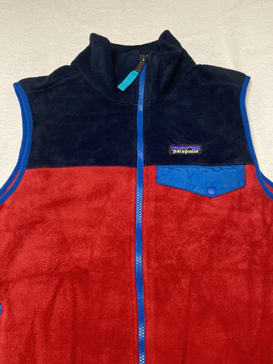 ◆ patagonia ◆ パタゴニア メキシコ製 Lightweight Synchilla Snap-T Vest 切替 ライトウェイト シンチラ スナップT フリース ベスト S_画像4