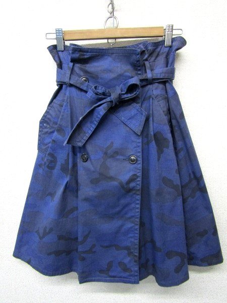 S2490: Italy made HYDROGEN Hydrogen skirt / blue /38 lady's camouflage skirt 