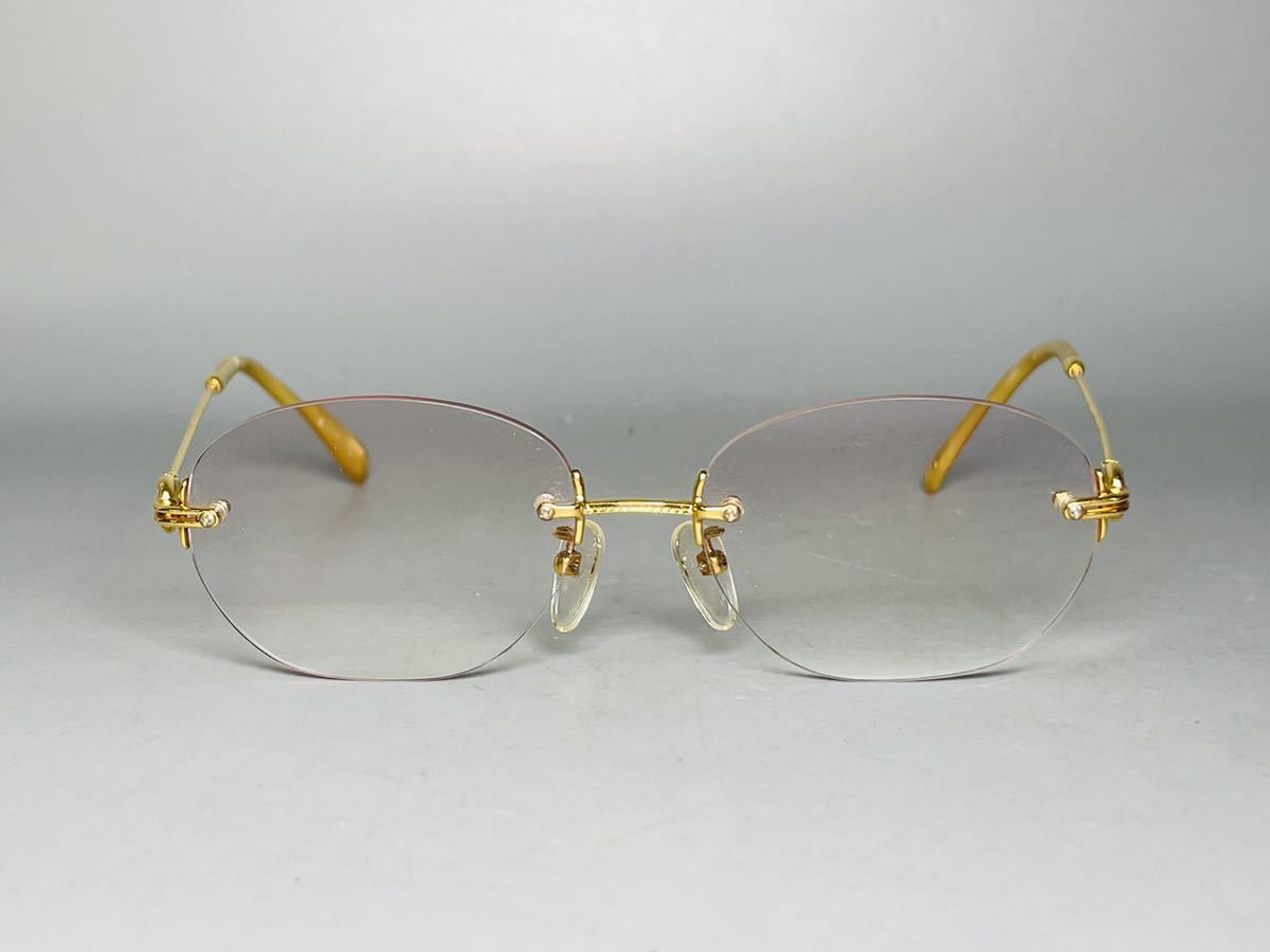 希少 k18 メガネフレーム めがね ゴールドフレーム K18 刻印あり 約21.5g 金ヴィンテージ アイウェア 眼鏡_画像4