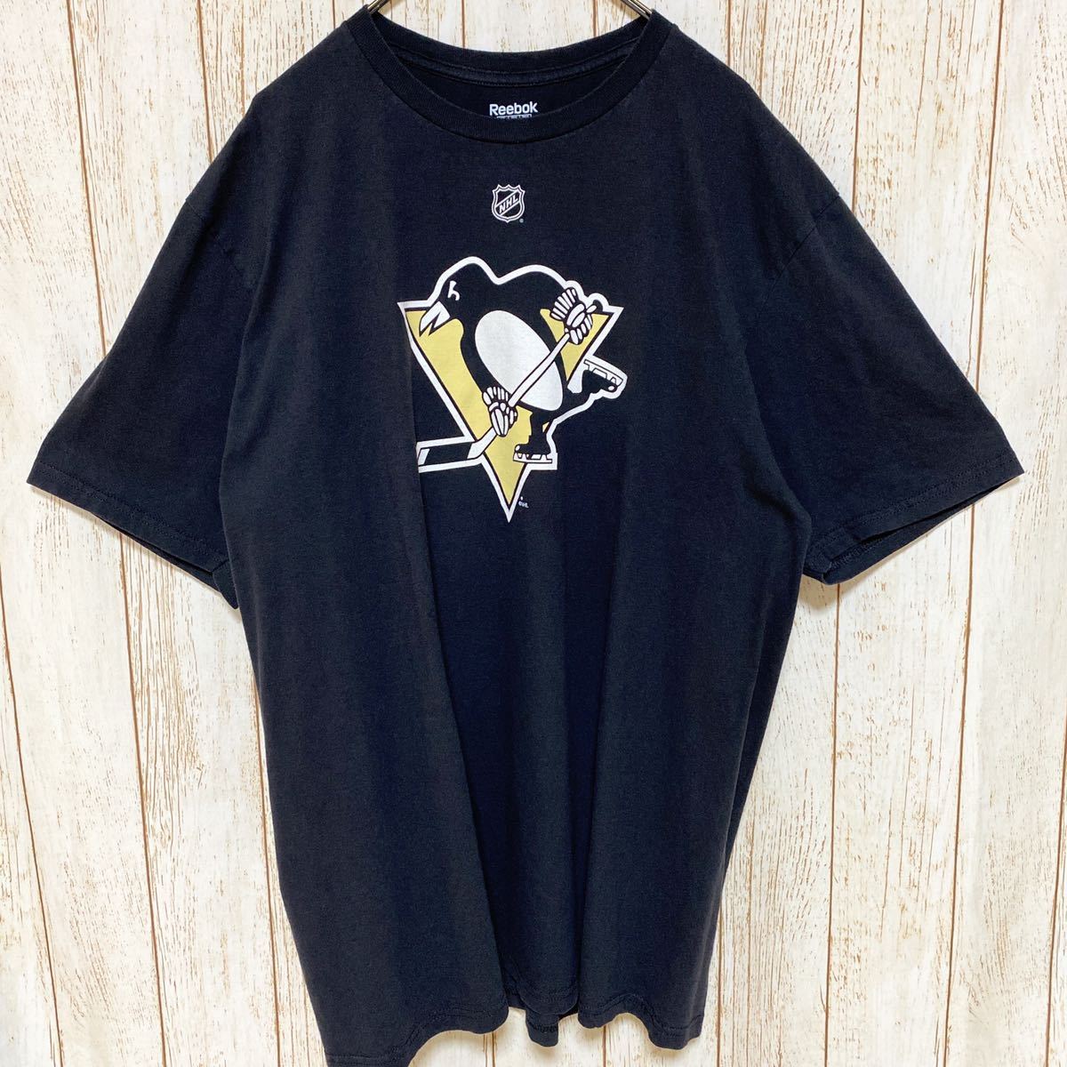 Reebok リーボック NHL Pittsburgh Penguins ピッツバーグ・ペンギンズ マルキン プリント Tシャツ XL USA古着 アメリカ古着_画像2