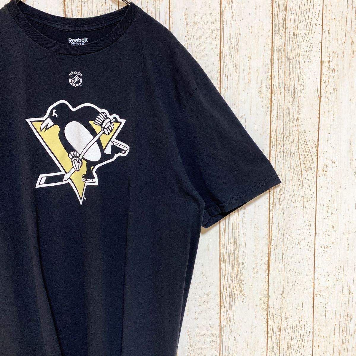 Reebok リーボック NHL Pittsburgh Penguins ピッツバーグ・ペンギンズ マルキン プリント Tシャツ XL USA古着 アメリカ古着_画像1