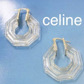 celine フィービーファイロ　oldceline フープピアス　イヤリング　クリア　コート　セリーヌ　コレクション　バッグ　ゴールド