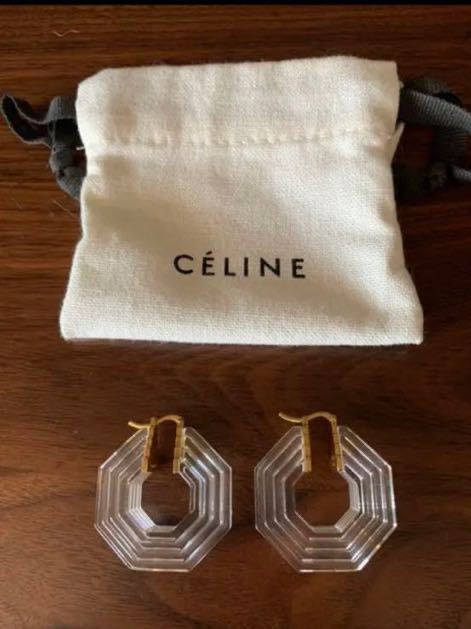 celine フィービーファイロ　oldceline フープピアス　イヤリング　クリア　コート　セリーヌ　コレクション　バッグ　ゴールド