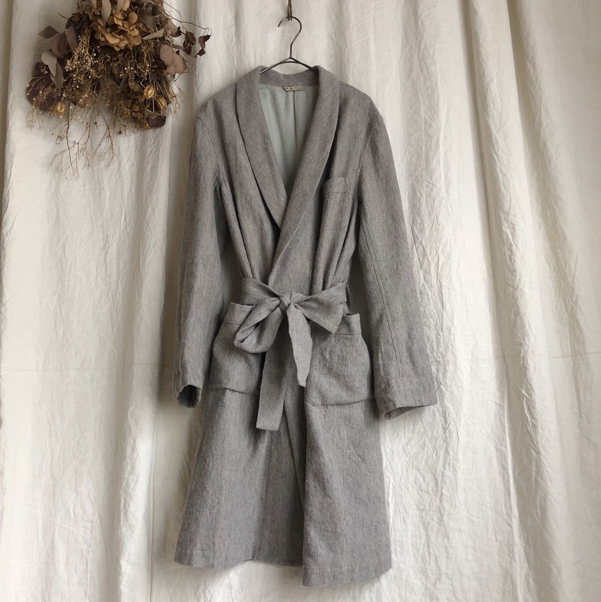 ARTS&SCIENCE アーツ&サイエンス wool linen gown coat 定価89,000yen