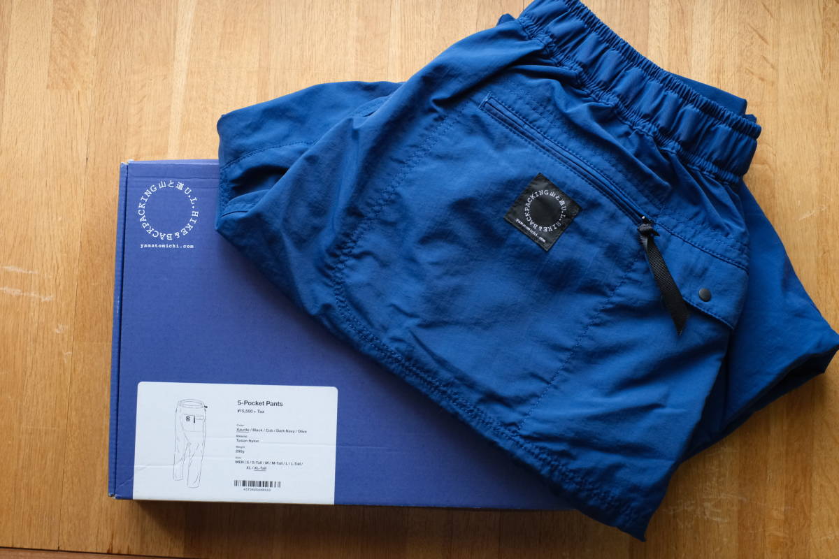 山と道 5-Pocket Pants MEN XL Tall Azurite ５ポケットパンツ 