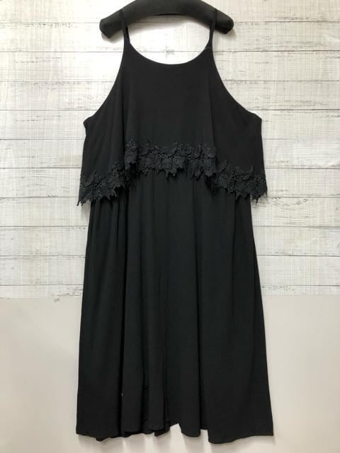 新品☆8L♪黒系♪レースきれいなキャミロングワンピース♪重ね着にも♪☆c905_画像2