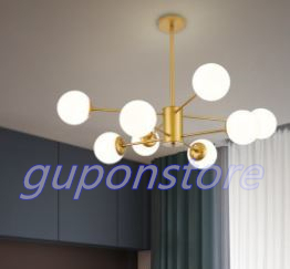  салон искусство Северная Европа лампа шар есть 8 лампа подвесной светильник люстра лампа потолок осветительное оборудование потолочный светильник интерьер модный черный 