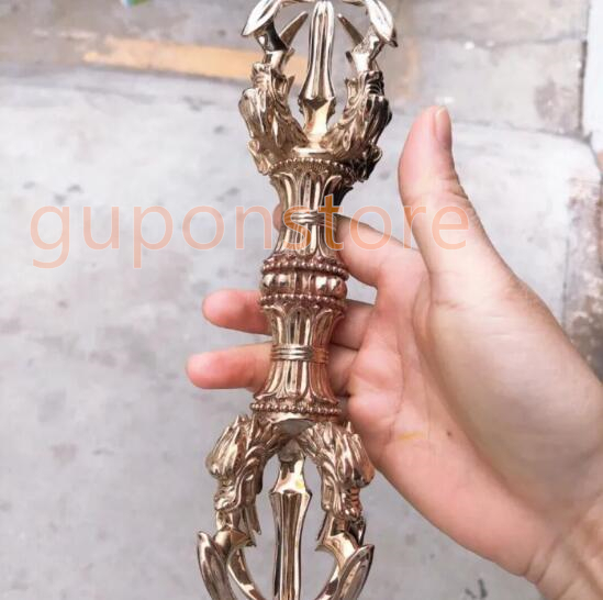 密教法器 弘法大師 三鈷金剛杵 愛心杵 法具 真鍮製 vajra 23CM