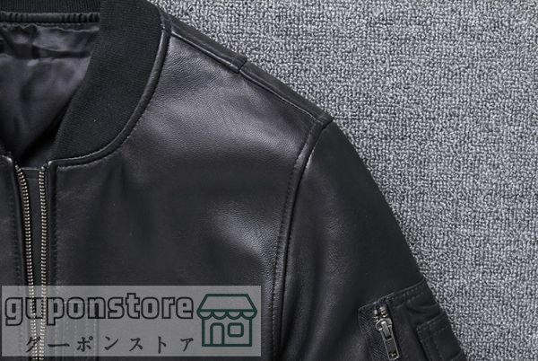  high quality sheepskin TYPE MA-1 flight jacket black L(38) size selection possible boma- Bomber leather Ram sheep leather 