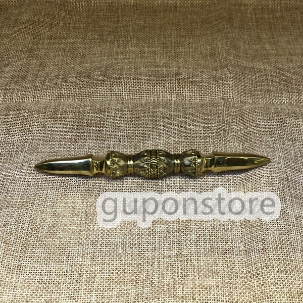 新素材新作 独鈷杵 現物写真 佳品 手作り 真鍮製 密教 長さ15cm 仏具