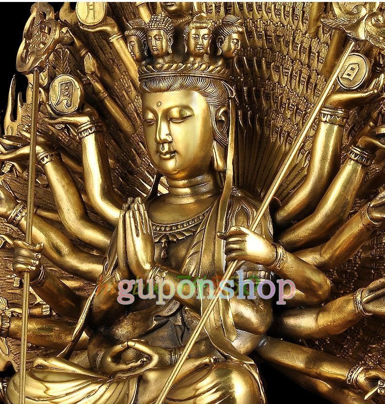 Yahoo!オークション - 極上品 千手観音菩薩 仏教美術 仏像 真鍮製 高さ