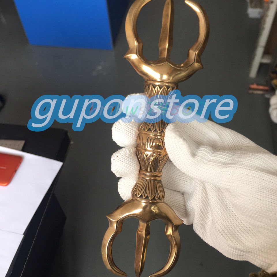 真言宗 金剛杵 三鈷杵 密教法具 寺院用仏具 銅製 磨き仕上げ 長さ 真言宗 金剛杵 三鈷杵 密教法具 寺院用仏具 銅製 磨き仕上げ 長さ