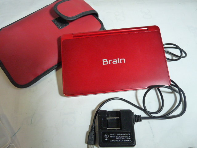 SHARP Brain 電子辞書 シャープ カラー液晶■ PW-SR1-R レッド 純正ポーチ