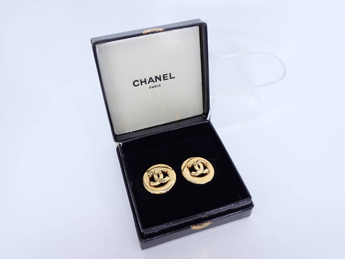 CHANEL シャネル イヤリング ゴールド サークル ココマーク 箱付き