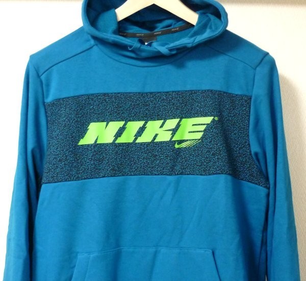 新品未使用◆送料無料◆(M)ナイキ NIKE 青緑ロゴーフーディー/パーカー/プルオーバー_画像4