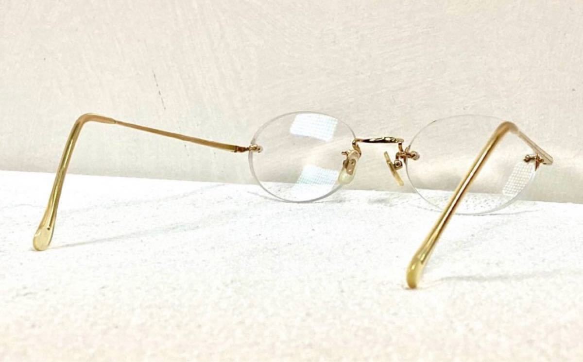 白山眼鏡店 リムレス ツーポイント ふちなし ゴールド メガネ | luxebk