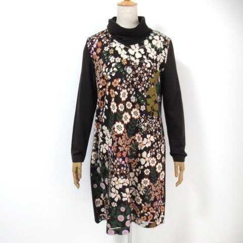 A5◇【美品】レオナール スポーツ 華やか花柄♪ウール ニット
