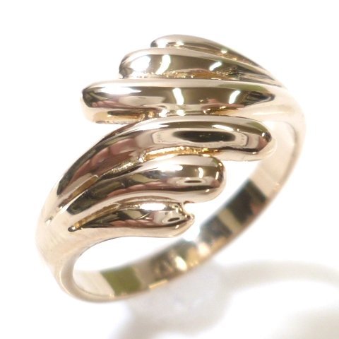 J◇K18【新品仕上済】デザイン リング ピンキーリング 指輪 5.5号 イエローゴールド 18金 Yellow Gold ring【ネコポスOK】