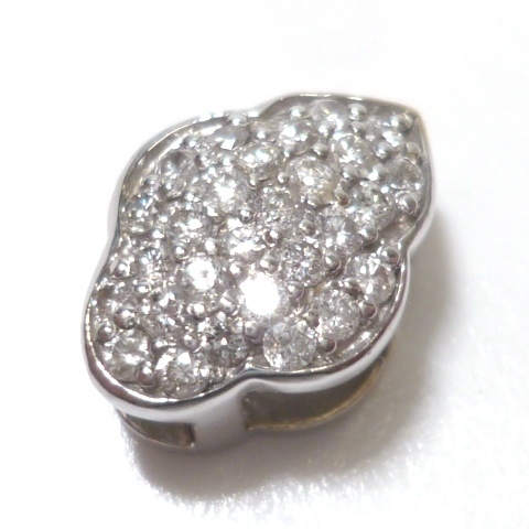 J◇K18WG ダイヤ 0.3ct ペンダントトップ ホワイトゴールド 18金 K18 ダイヤモンド メレダイヤ White gold pendent charm【ネコポスOK】_画像1