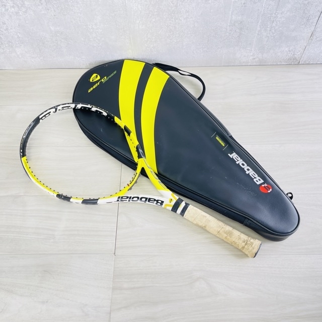 テニスラケット 中古品 Babolat バボラ aero Pro Drive エアロプロドライブ イエロー×ブラック 硬式テニスラケット ケース付き/61572_画像1