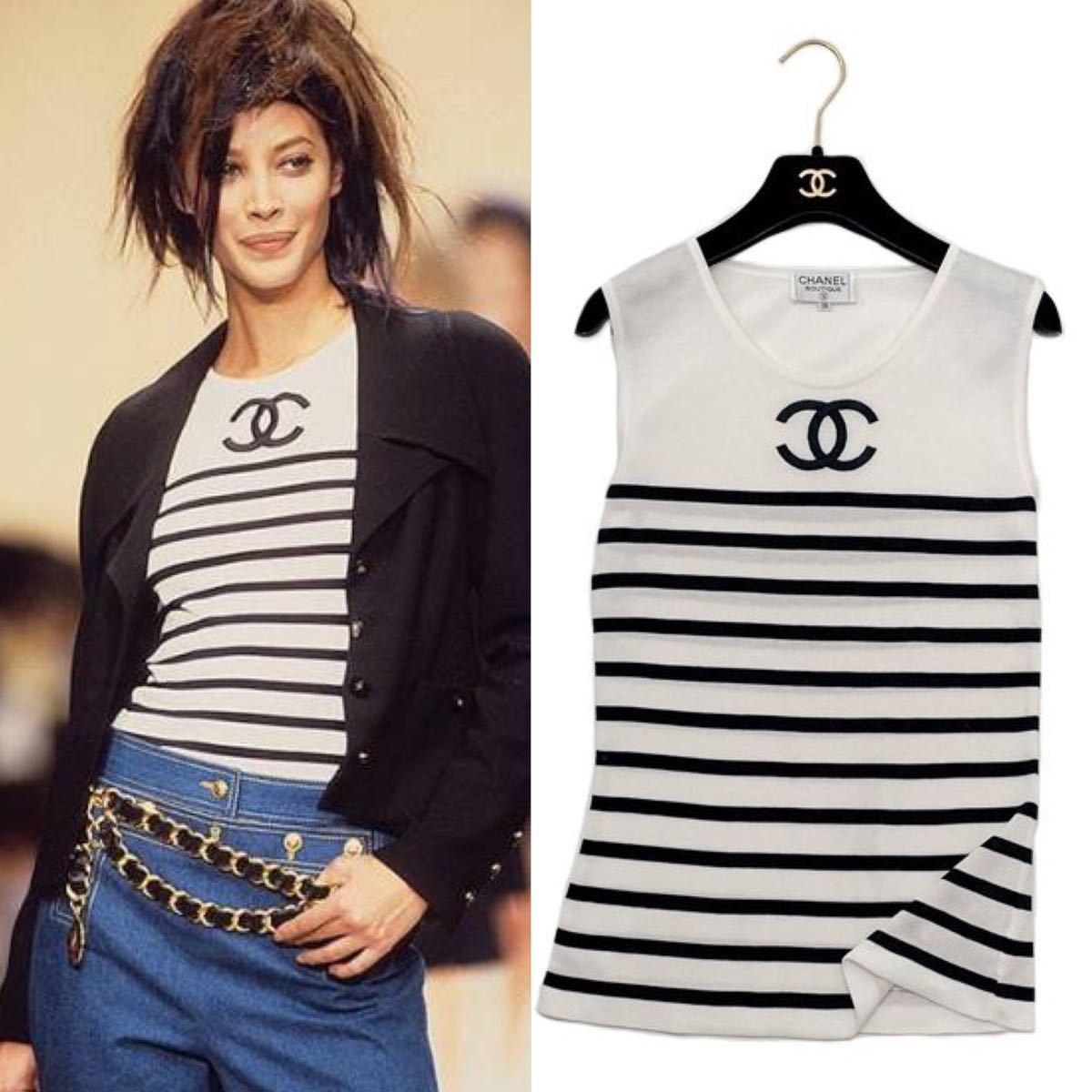 シャネル CHANEL ビンテージ ノースリーブ ココマーク-