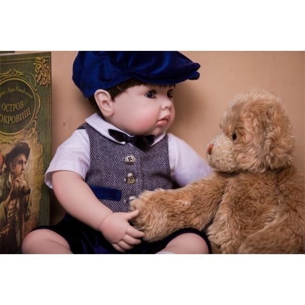 リボーンドール おしゃれな男の子 クマさん付き トドラー人形 赤ちゃん