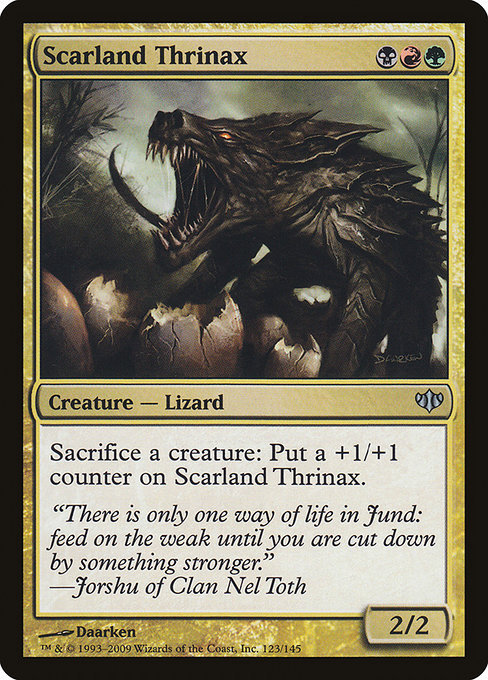 MTG ■金/英語版■ 《傷跡の地のトリナクス/Scarland Thrinax》★FOIL★ コンフラックス CON_画像1