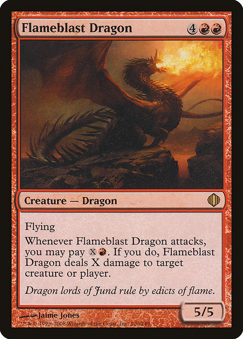 MTG ■赤/英語版■ 《炎破のドラゴン/Flameblast Dragon》アラーラの断片 ALA_画像1