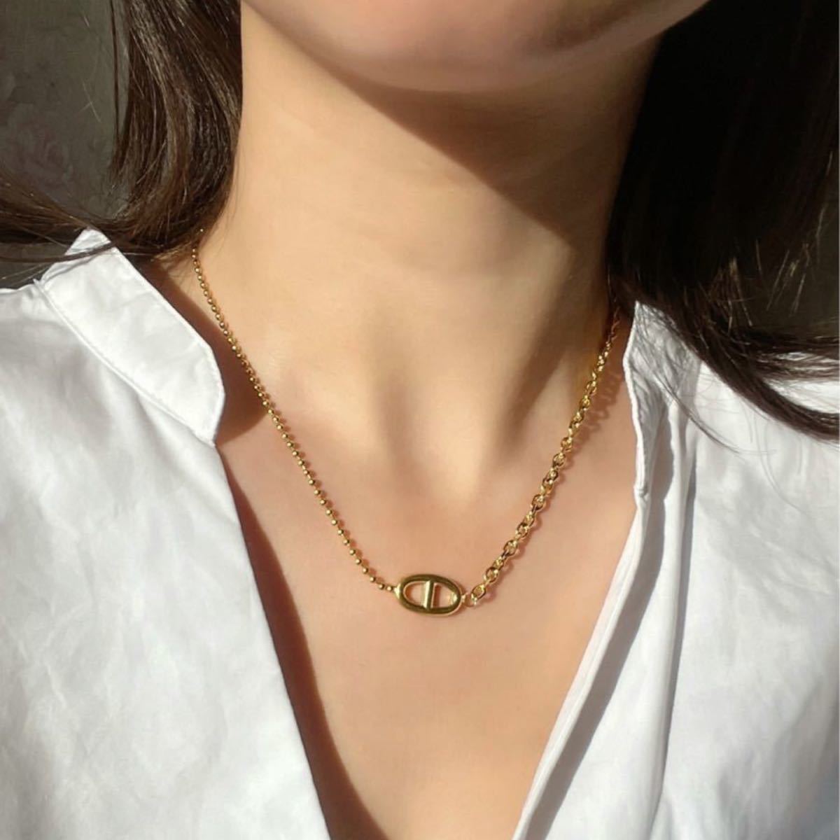 新品未使用 stainless18kgf chain necklace gold