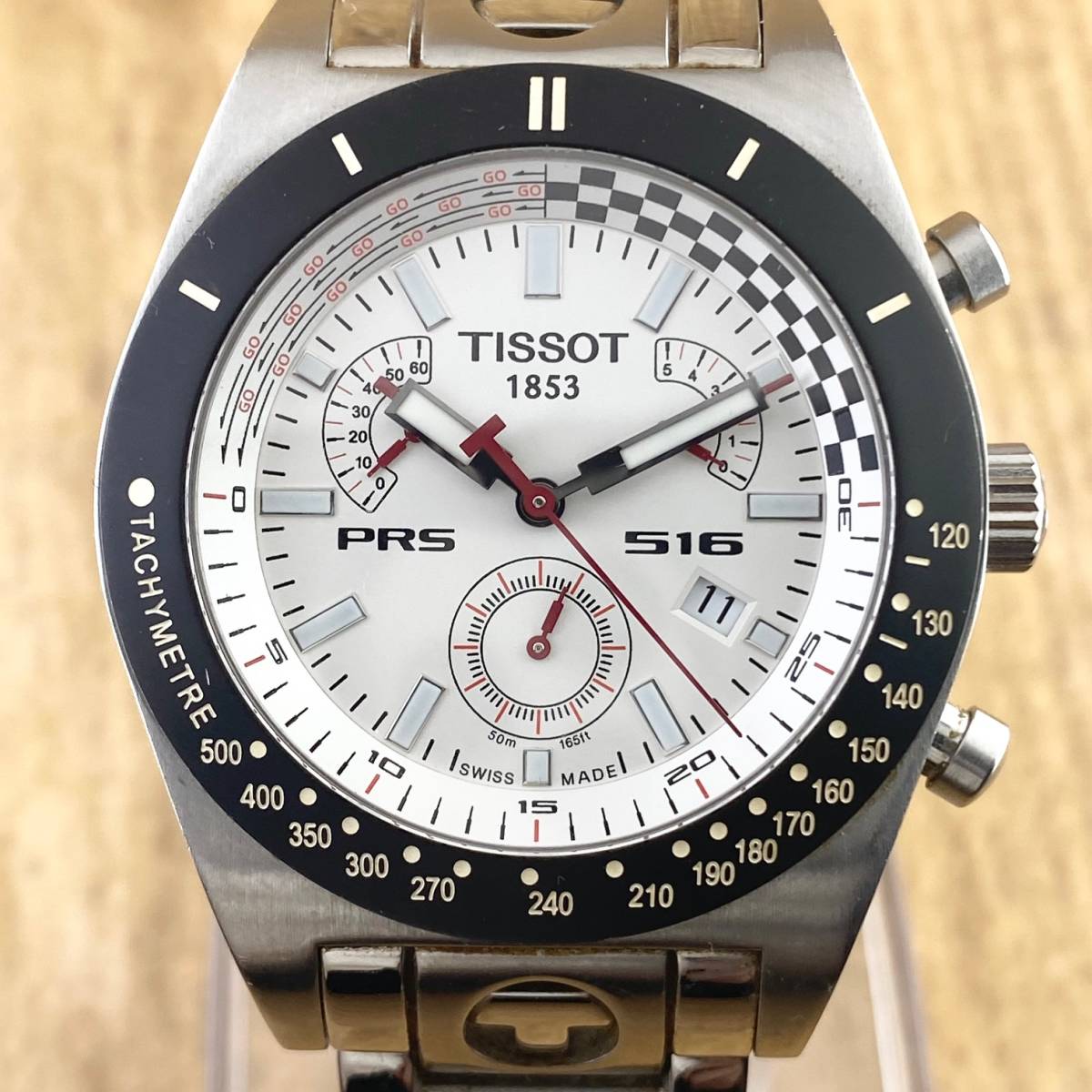 1円〜】TISSOT ティソ 腕時計 メンズ PRC516 クロノグラフ ホワイト