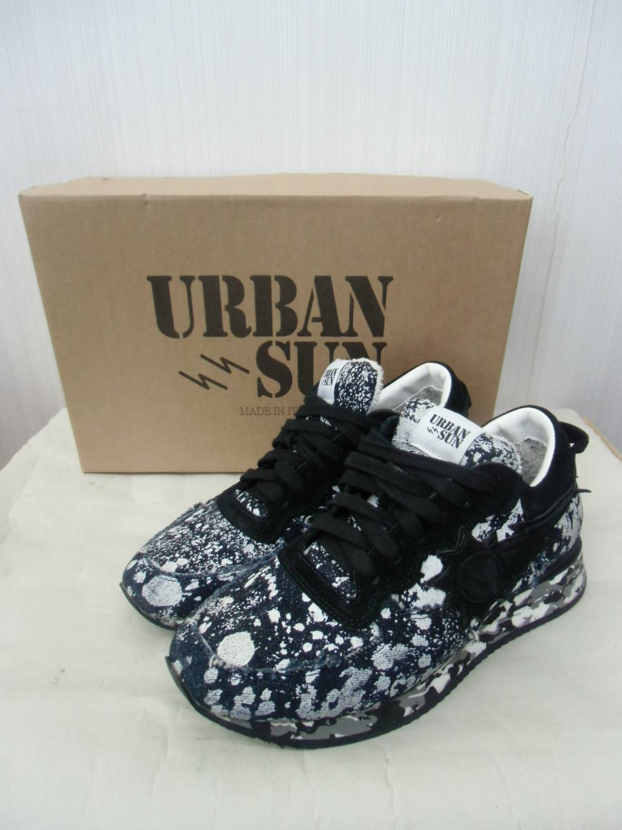 URBAN SUN アーバンサン ANDRE スニーカー メンズシューズ COL127 サイズ40 デニムペンキ加工　a_画像1